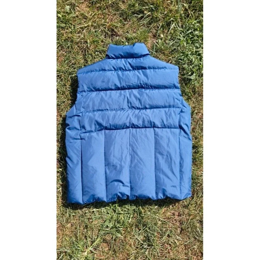 Vintage 90s Down Puffer Vest - Quilted Navy Winter Layer size Medium